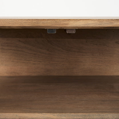 Mercana - Arelius 36L x 18W x 32H Light Brown Wood, Black Metal Base w/ 2 Glass Doors Accent Cabinet - 69226 view 8