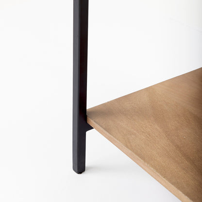 Mercana - Arelius 36L x 18W x 63H Light Brown Wood W/ Black Metal Base Display Cabinet - 69209 view 9