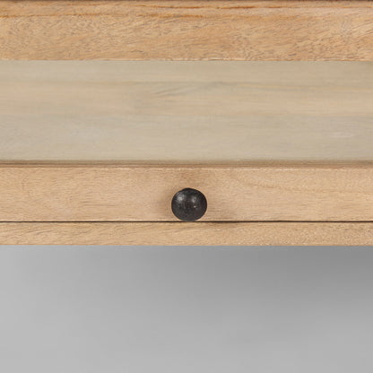 Mercana - Arelius 42"L Rectangular Light Brown Wood w/ Black Metal Base Display Coffee Table - 69748 view 6