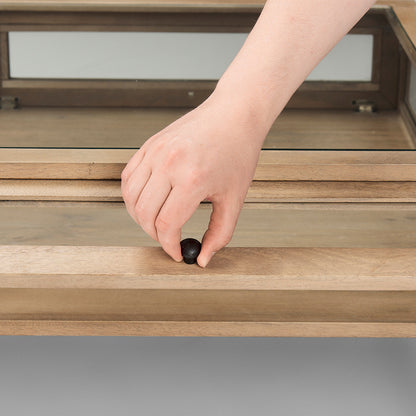 Mercana - Arelius 42"L Rectangular Light Brown Wood w/ Black Metal Base Display Coffee Table - 69748 view 7