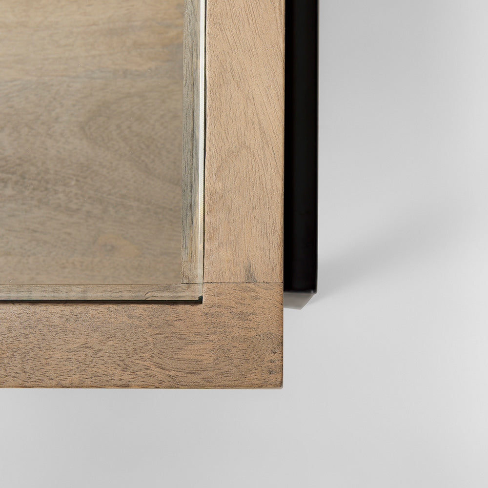 Mercana - Arelius 42"L Rectangular Light Brown Wood w/ Black Metal Base Display Coffee Table - 69748 view 9