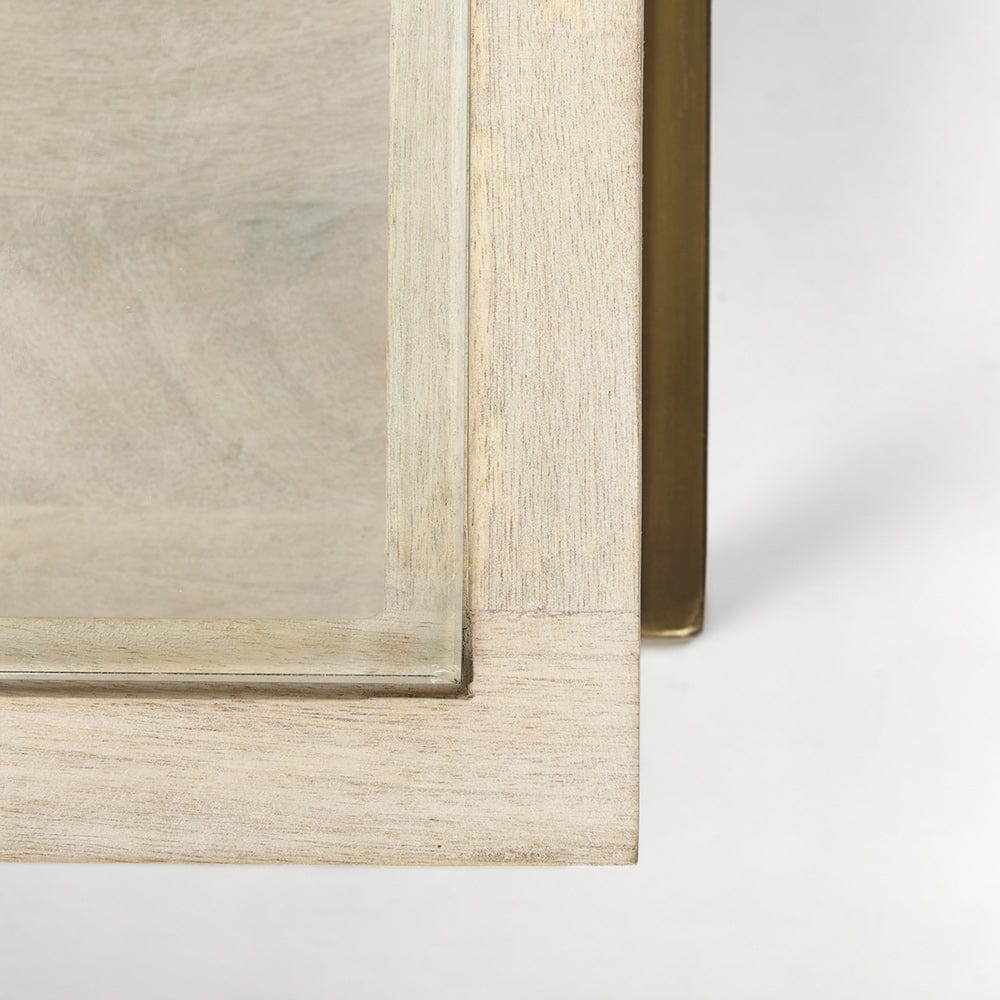 Mercana - Arelius 42L x 42W x 15H White Wood W/ Gold Metal Base Square Display Coffee Table - 69298_CLOSEOUT view 9