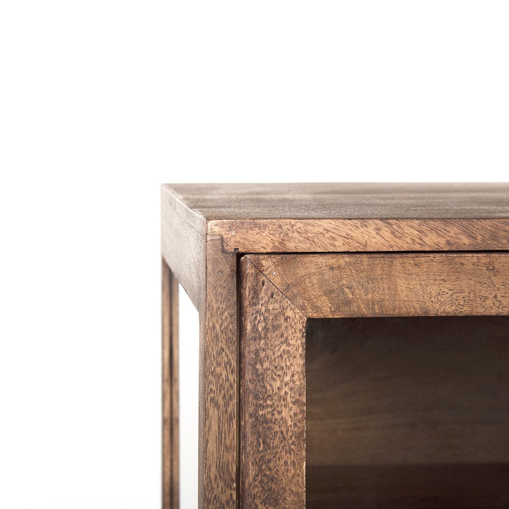 Mercana - Arelius 70L x 18W x 32H Medium Brown, Black Metal Base w/ 4 Glass Door Cabinets Sideboard - 69293 view 5