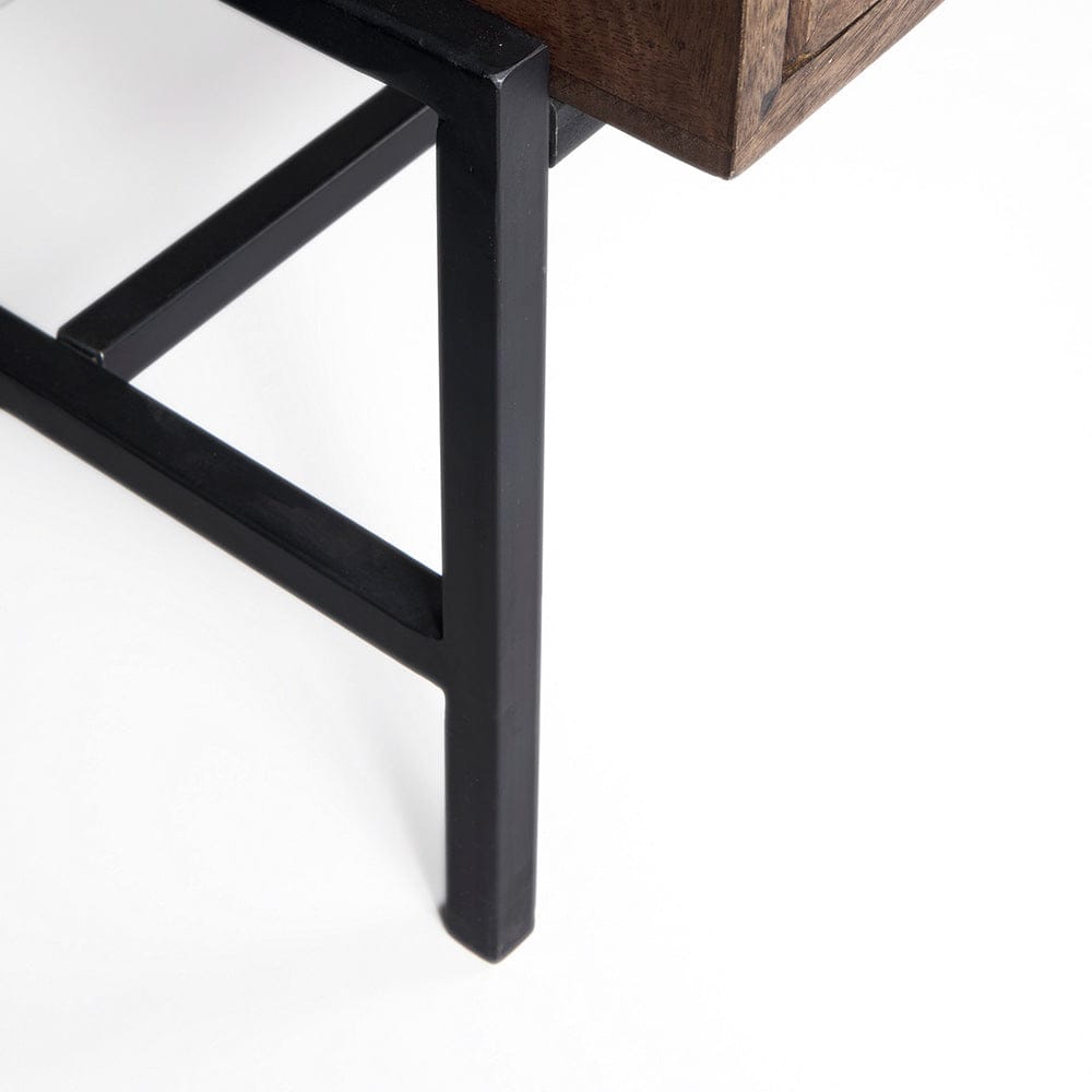 Mercana - Arelius 70L x 18W x 32H Medium Brown, Black Metal Base w/ 4 Glass Door Cabinets Sideboard - 69293 view 9