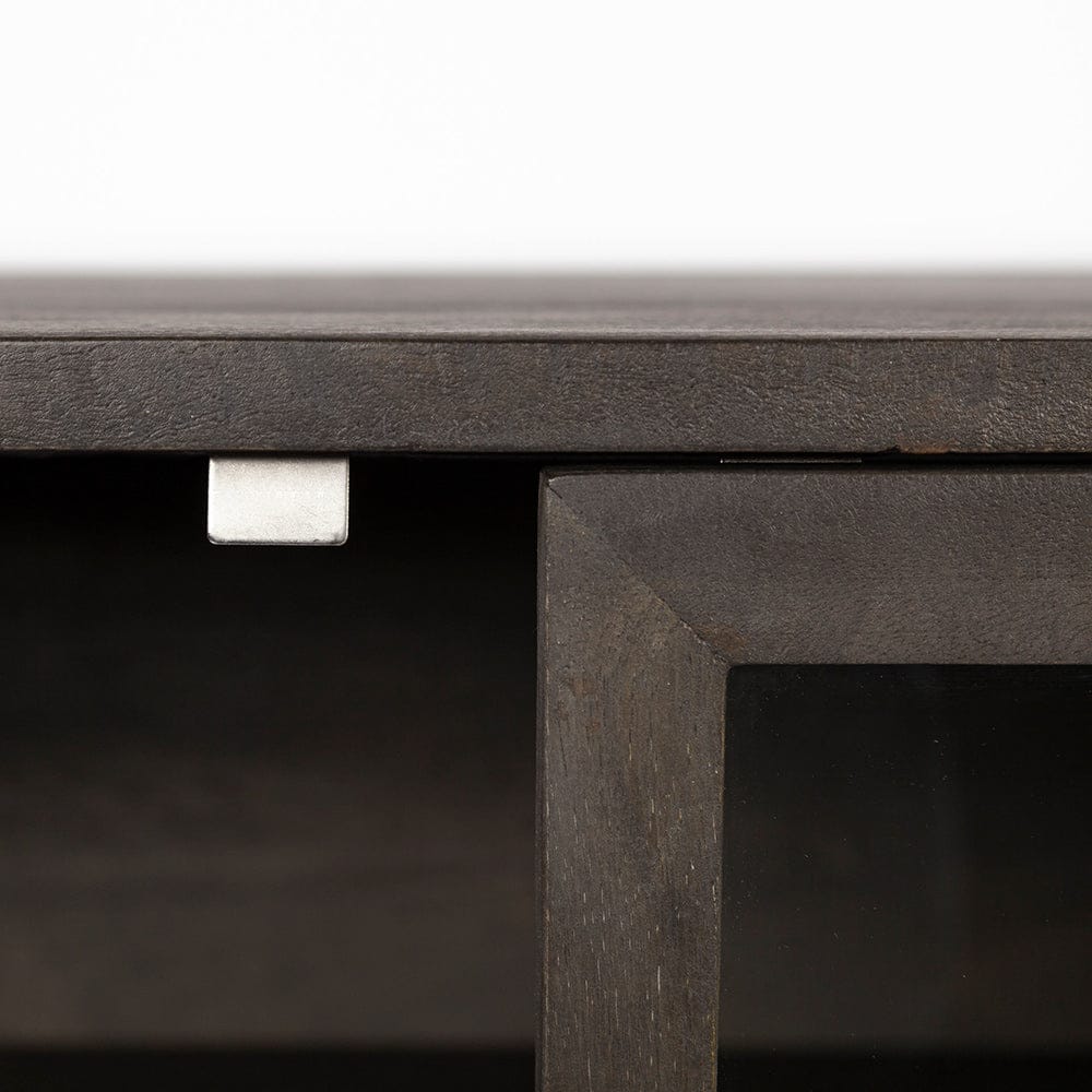 Mercana - Arelius 70x18 Black-Brown Wood, Black Metal Base w/ 4 Glass Cabinet Doors Sideboard - 69011 view 7