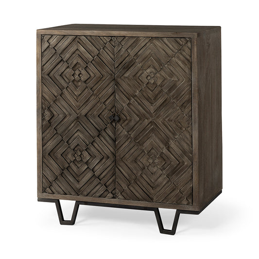 Mercana - Argyle I 36L x 16W Dark Brown And Metal 2 Door Accent Cabinet - 67541 view 1