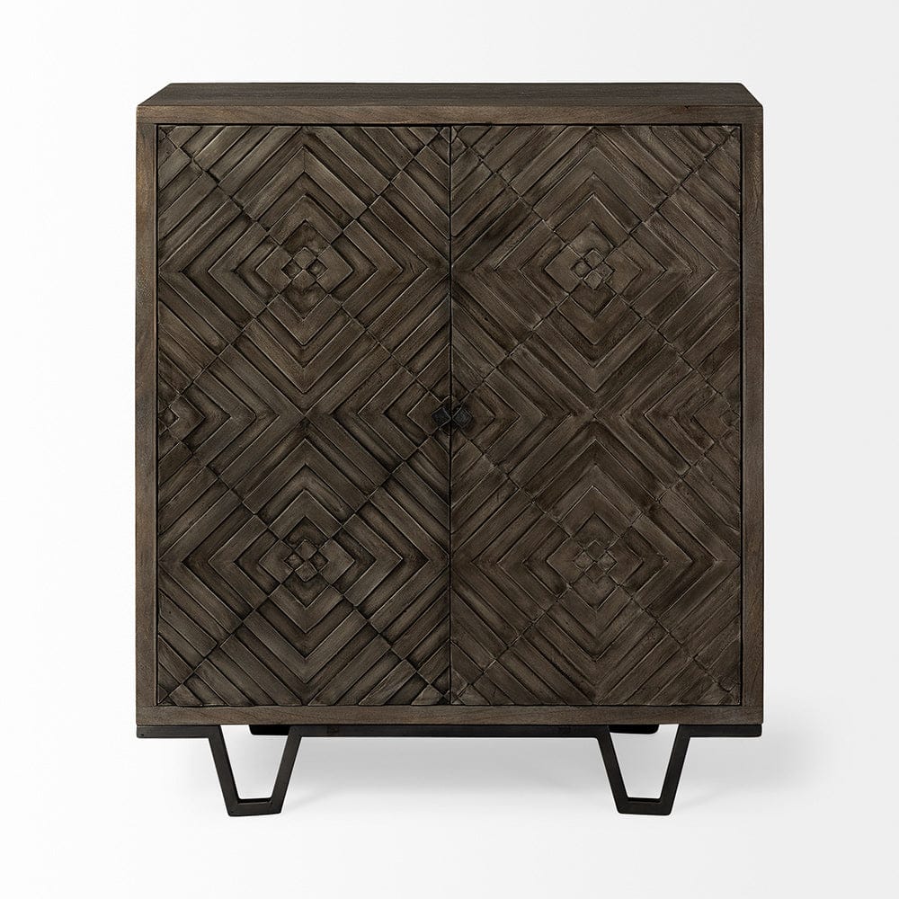 Mercana - Argyle I 36L x 16W Dark Brown And Metal 2 Door Accent Cabinet - 67541 view 3