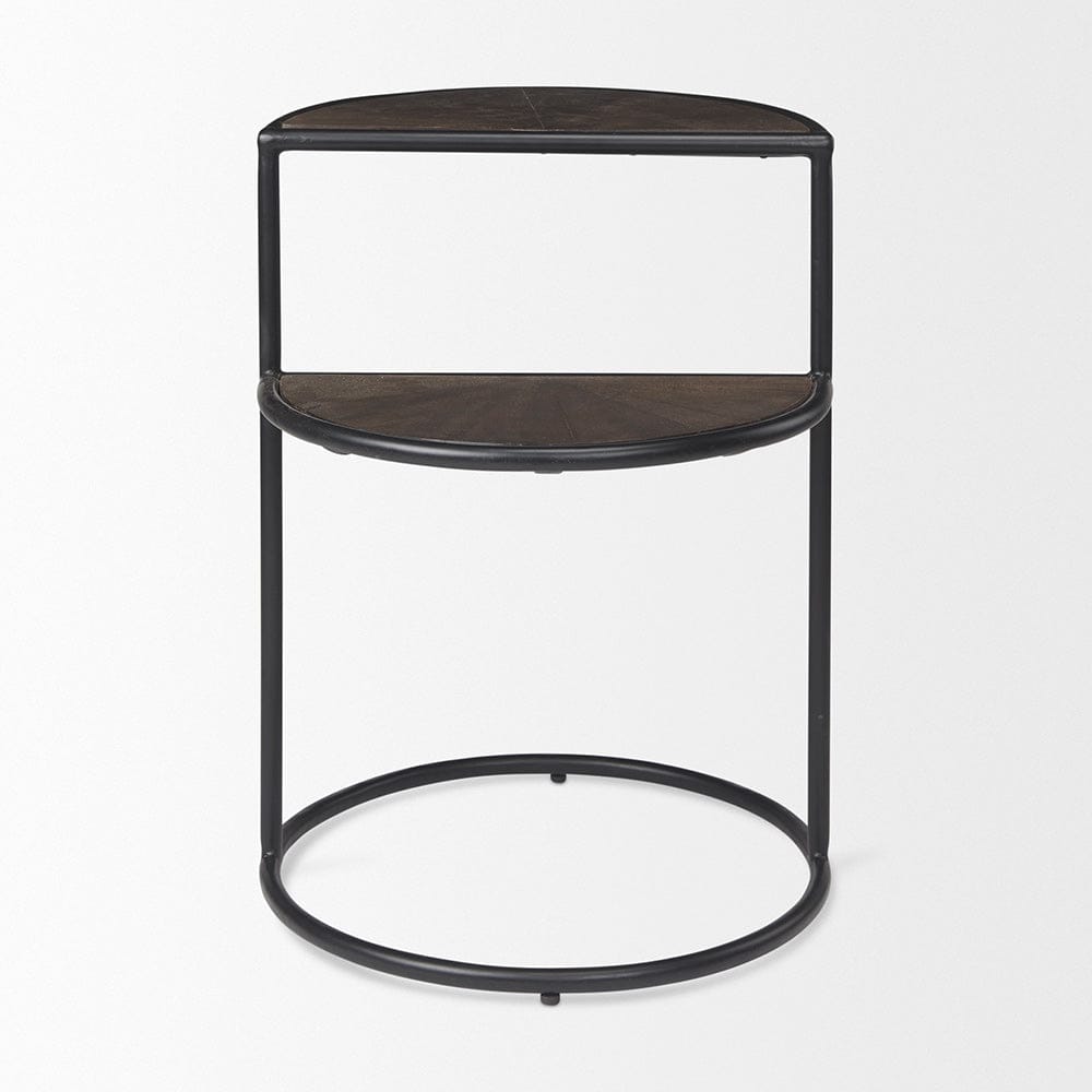 Mercana - Arlo 20.5L x 20.5W x 24.4H Brown Wood W/Black Metal End Table - 69735 view 2