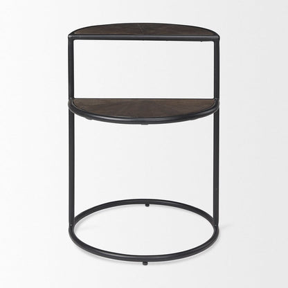 Mercana - Arlo 20.5L x 20.5W x 24.4H Brown Wood W/Black Metal End Table - 69735 view 2