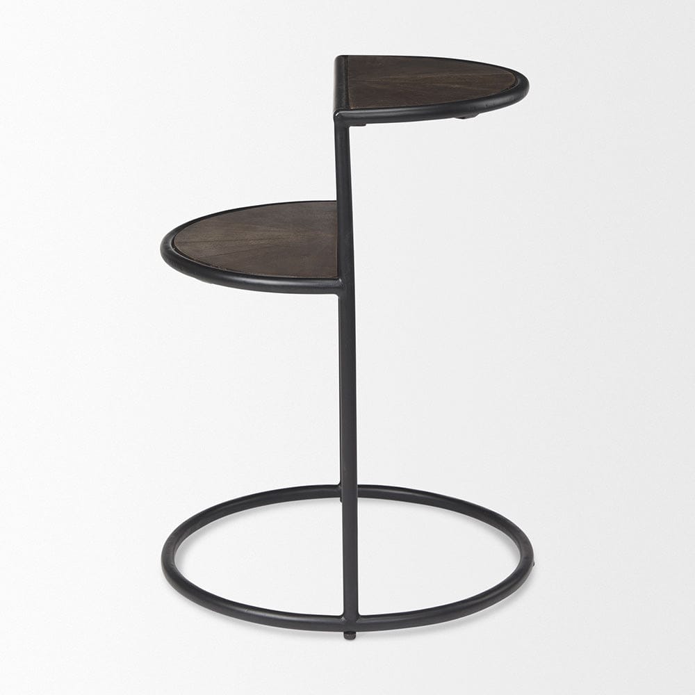 Mercana - Arlo 20.5L x 20.5W x 24.4H Brown Wood W/Black Metal End Table - 69735 view 3