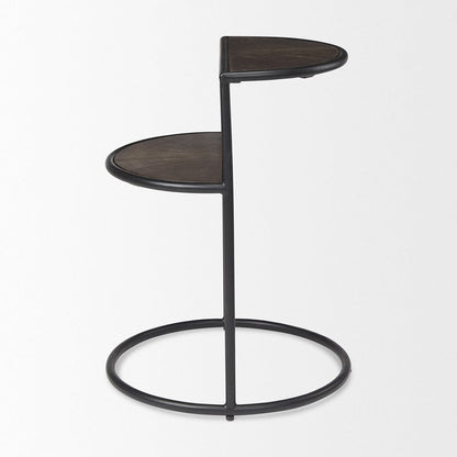 Mercana - Arlo 20.5L x 20.5W x 24.4H Brown Wood W/Black Metal End Table - 69735 view 3