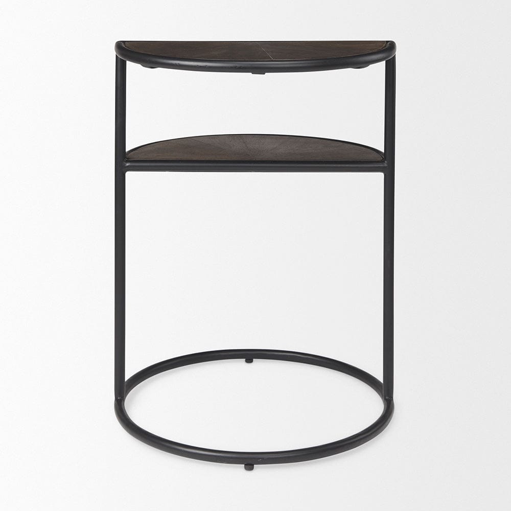 Mercana - Arlo 20.5L x 20.5W x 24.4H Brown Wood W/Black Metal End Table - 69735 view 4