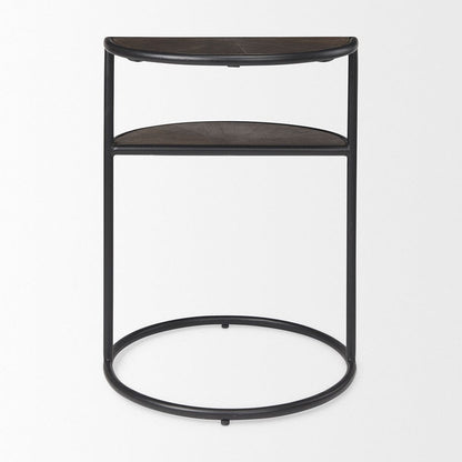 Mercana - Arlo 20.5L x 20.5W x 24.4H Brown Wood W/Black Metal End Table - 69735 view 4
