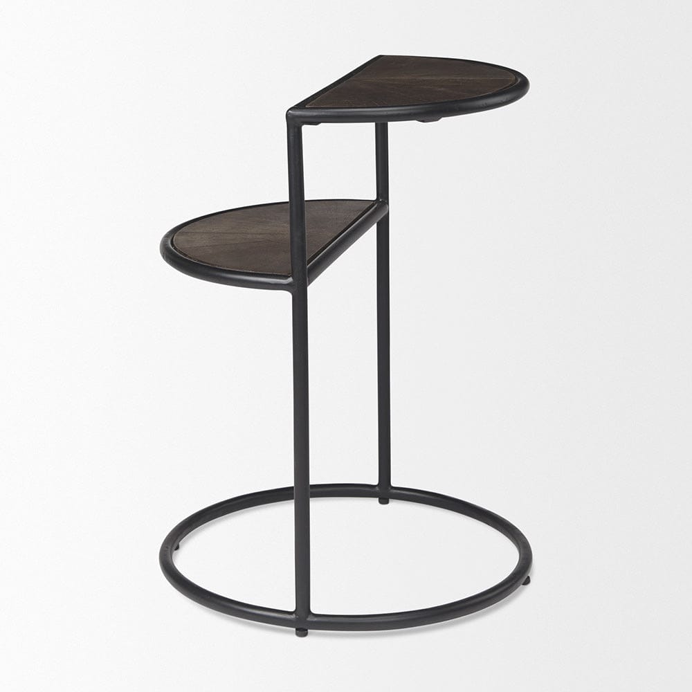 Mercana - Arlo 20.5L x 20.5W x 24.4H Brown Wood W/Black Metal End Table - 69735 view 5