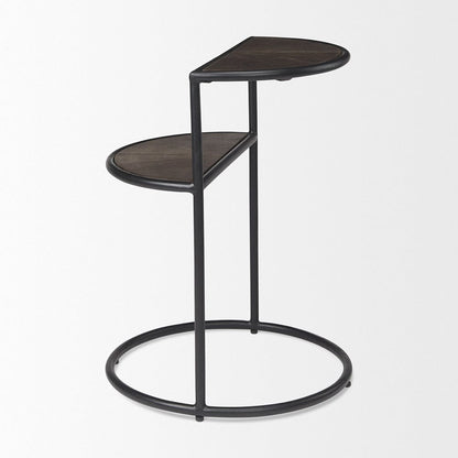 Mercana - Arlo 20.5L x 20.5W x 24.4H Brown Wood W/Black Metal End Table - 69735 view 5