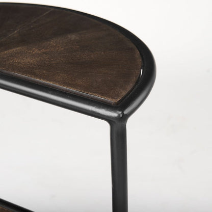 Mercana - Arlo 20.5L x 20.5W x 24.4H Brown Wood W/Black Metal End Table - 69735 view 6