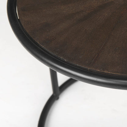 Mercana - Arlo 20.5L x 20.5W x 24.4H Brown Wood W/Black Metal End Table - 69735 view 9