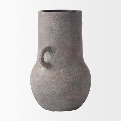 Mercana - Armani 10.4H Brown-Gray Double Ear Ceramic Vase - 70076 view 4