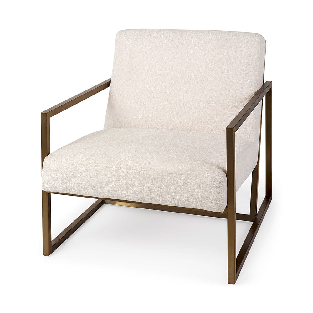 Mercana - Armelle Cream Fabric Seat W/Gold Metal Frame Accent Chair - 69450 view 1