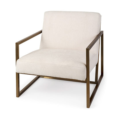 Mercana - Armelle Cream Fabric Seat W/Gold Metal Frame Accent Chair - 69450 view 1