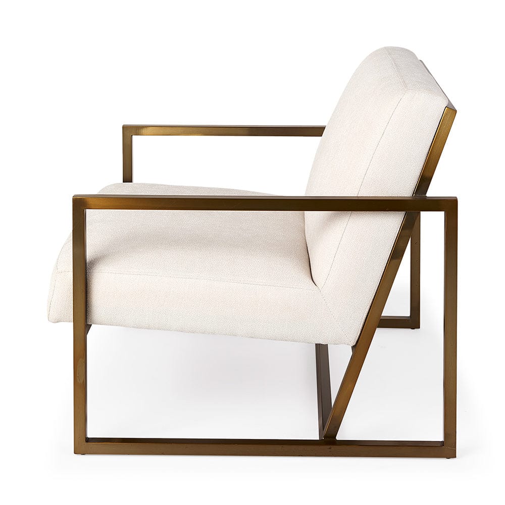 Mercana - Armelle Cream Fabric Seat W/Gold Metal Frame Accent Chair - 69450 view 3