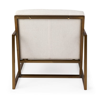 Mercana - Armelle Cream Fabric Seat W/Gold Metal Frame Accent Chair - 69450 view 4