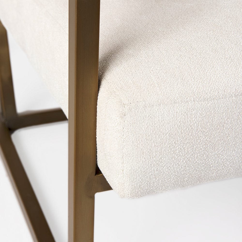 Mercana - Armelle Cream Fabric Seat W/Gold Metal Frame Accent Chair - 69450 view 7