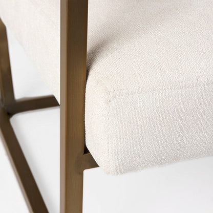 Mercana - Armelle Cream Fabric Seat W/Gold Metal Frame Accent Chair - 69450 view 7