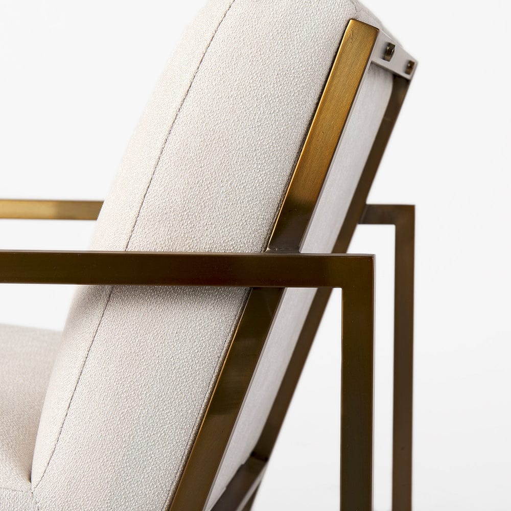 Mercana - Armelle Cream Fabric Seat W/Gold Metal Frame Accent Chair - 69450 view 8