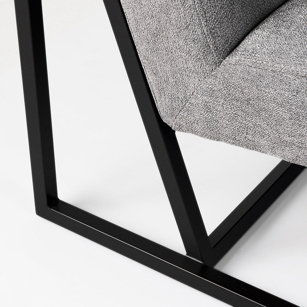 Mercana - Armelle Gray Fabric Seat W/Black Metal Frame Accent Chair - 69453_CLOSEOUT view 10