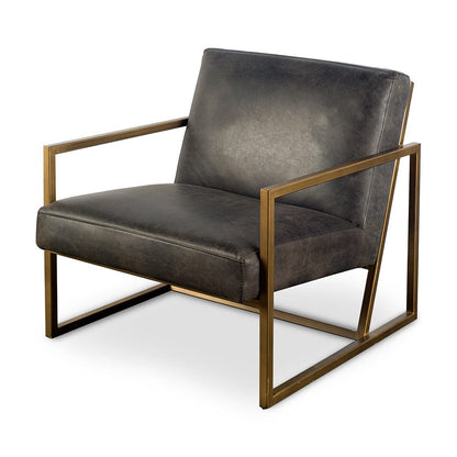Mercana - Armelle I Black Leather Seat w/Gold Metal Frame Accent Chair - 67083 view 1