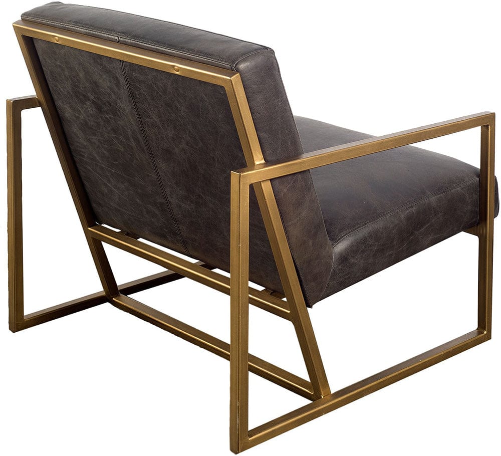 Mercana - Armelle I Black Leather Seat w/Gold Metal Frame Accent Chair - 67083 view 3