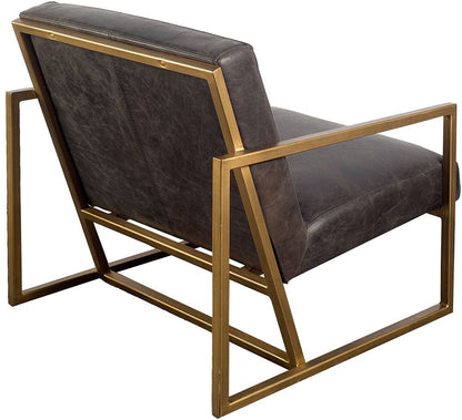 Mercana - Armelle I Black Leather Seat w/Gold Metal Frame Accent Chair - 67083 view 3