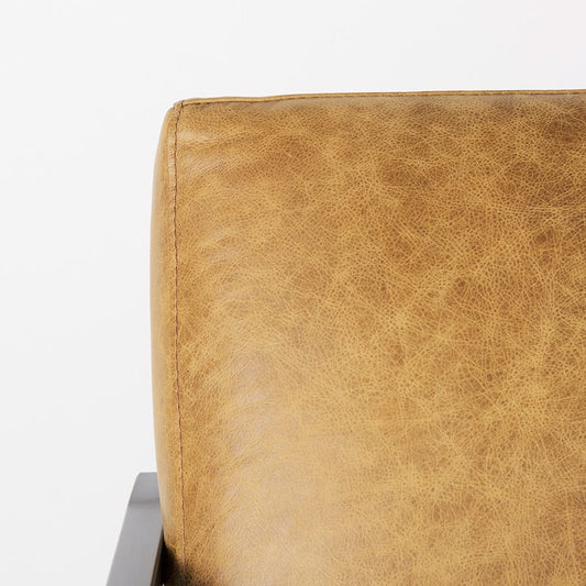 Mercana - Armelle II Brown Leather Seat w/Gray Metal Frame Accent Chair - 67084 view 2