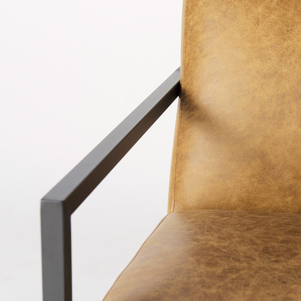 Mercana - Armelle II Brown Leather Seat w/Gray Metal Frame Accent Chair - 67084 view 4
