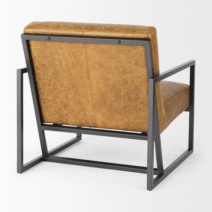 Mercana - Armelle II Brown Leather Seat w/Gray Metal Frame Accent Chair - 67084 view 10