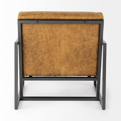 Mercana - Armelle II Brown Leather Seat w/Gray Metal Frame Accent Chair - 67084 view 11