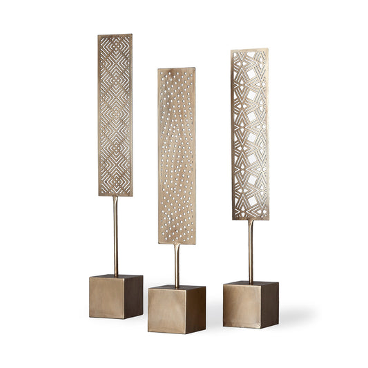 Mercana - Arondale 4L x 12W Gold Cutout Decorative Objects (Set of 3) - 67797 view 1