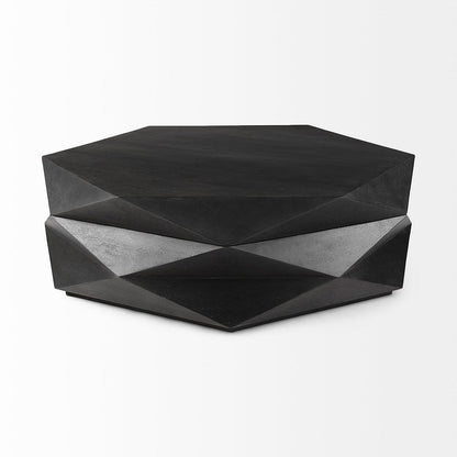 Mercana - Arreto Black Solid Wood Hexagonal Storage Coffee Table - 69541 view 3