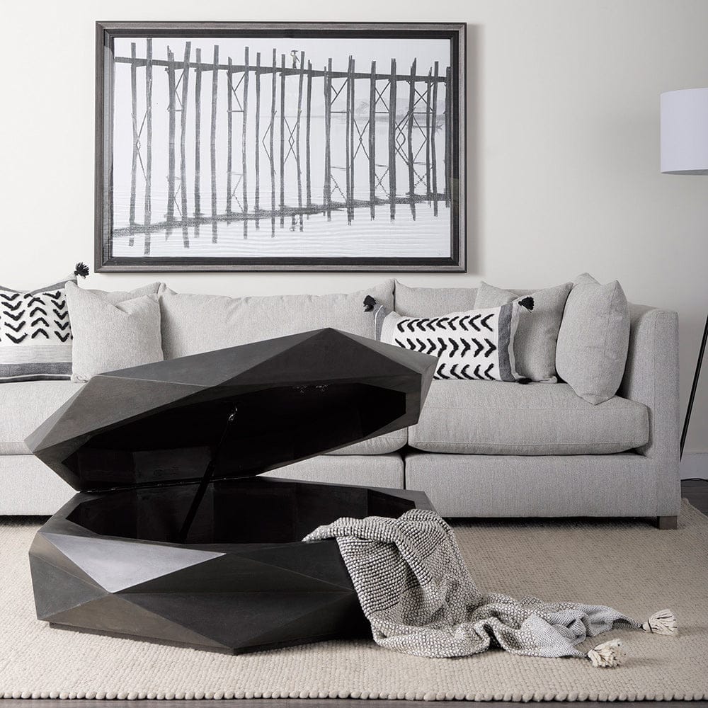 Mercana - Arreto Black Solid Wood Hexagonal Storage Coffee Table - 69541 view 12