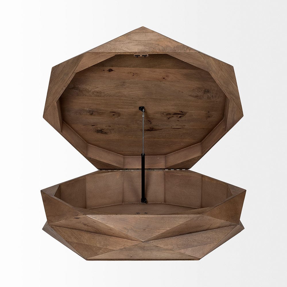 Mercana - Arreto Hexagonal Hinged Solid Wood Top and Base Coffee Table - 68229 view 2