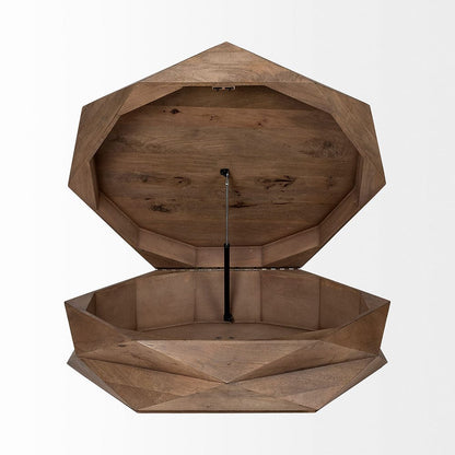 Mercana - Arreto Hexagonal Hinged Solid Wood Top and Base Coffee Table - 68229 view 2