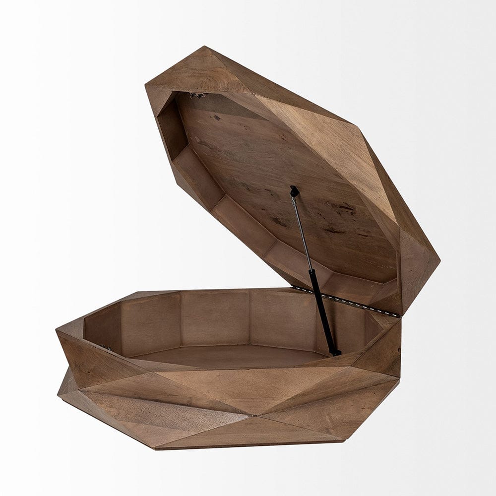 Mercana - Arreto Hexagonal Hinged Solid Wood Top and Base Coffee Table - 68229 view 3