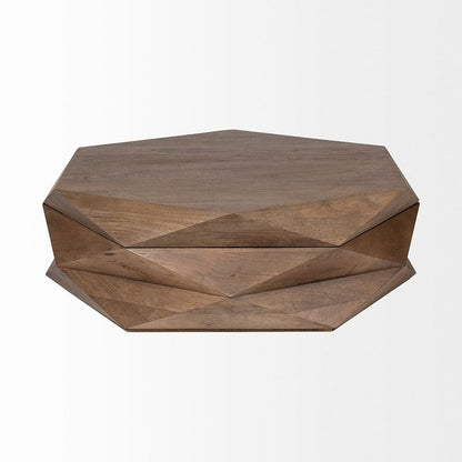 Mercana - Arreto Hexagonal Hinged Solid Wood Top and Base Coffee Table - 68229 view 4