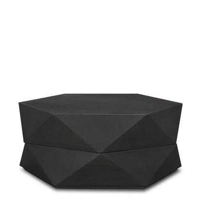 Mercana - Arreto Hexagonal Hinged Solid Wood Top and Base Coffee Table, Black - 70567 view 1