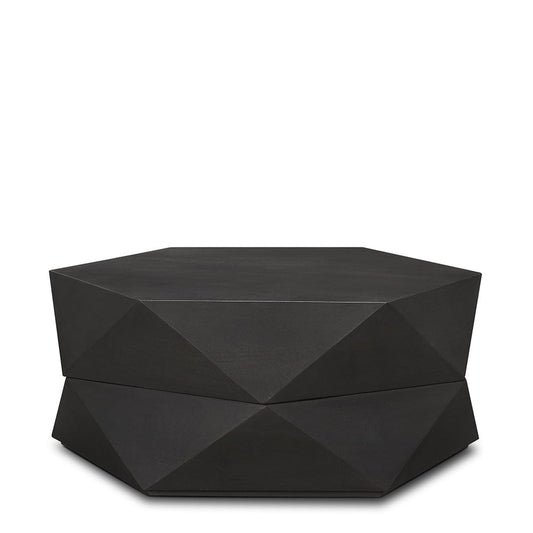 Mercana - Arreto Hexagonal Hinged Solid Wood Top and Base Coffee Table, Black - 70567 view 1