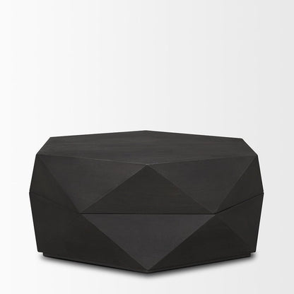 Mercana - Arreto Hexagonal Hinged Solid Wood Top and Base Coffee Table, Black - 70567 view 2
