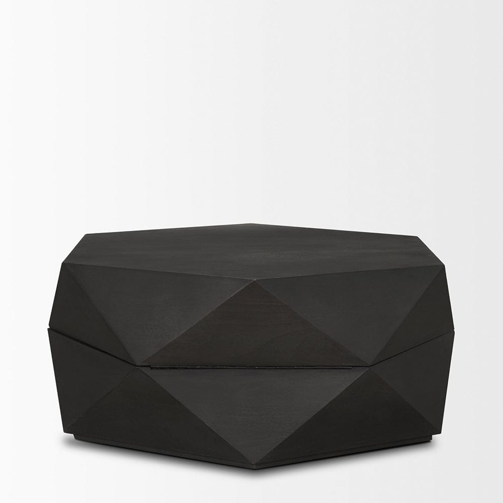 Mercana - Arreto Hexagonal Hinged Solid Wood Top and Base Coffee Table, Black - 70567 view 4