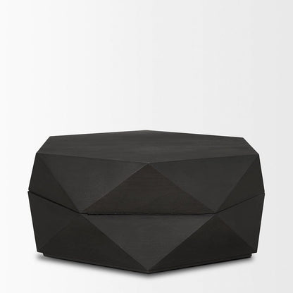 Mercana - Arreto Hexagonal Hinged Solid Wood Top and Base Coffee Table, Black - 70567 view 4