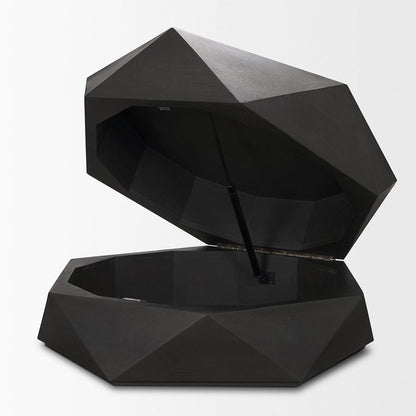 Mercana - Arreto Hexagonal Hinged Solid Wood Top and Base Coffee Table, Black - 70567 view 5